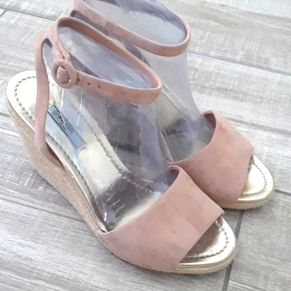 PRADA WEDGE..ANKLE STRAP..ESPADRILLES..SIZE 41
